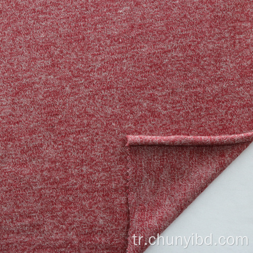 Yumuşak El İkili Düz Desen İplik Boyalı CTN60% Poli40% Gevşek Jersey Örme Kumaş Sweatshirts Şort Bluzları